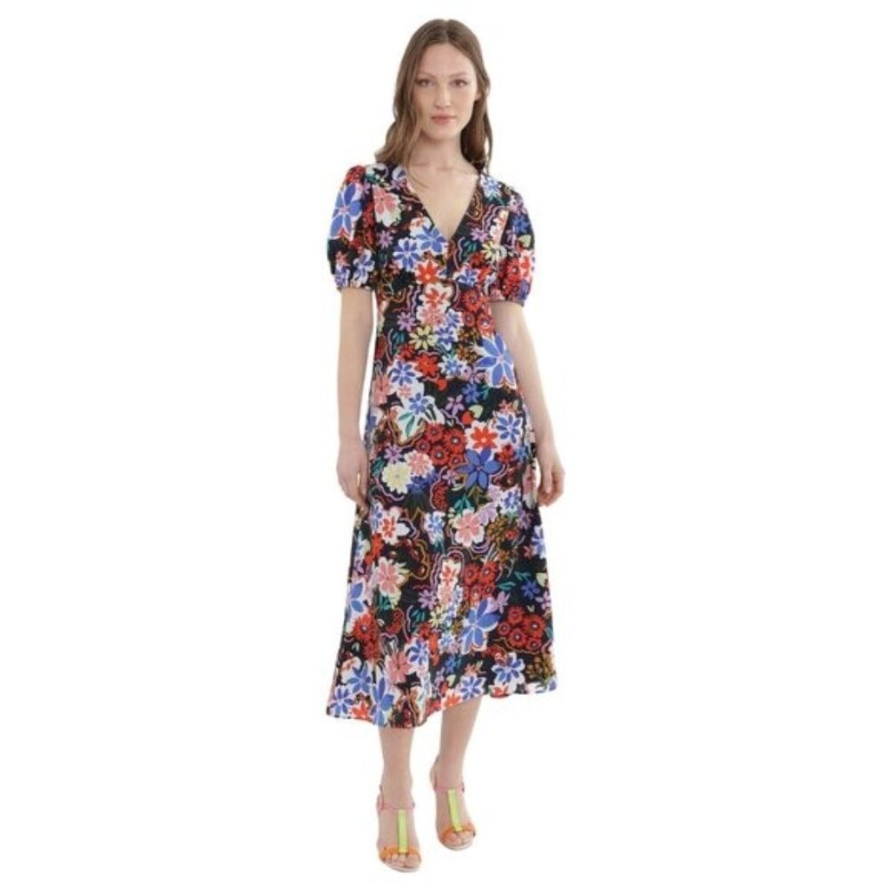 Donna Morgan Lainey Floral Open Back Midi Dress - Picture 3 of 7